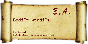 Boér Arnót névjegykártya